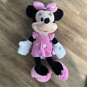 Disney Minnie Mouse Pink and Black Stuffed Animal - Large